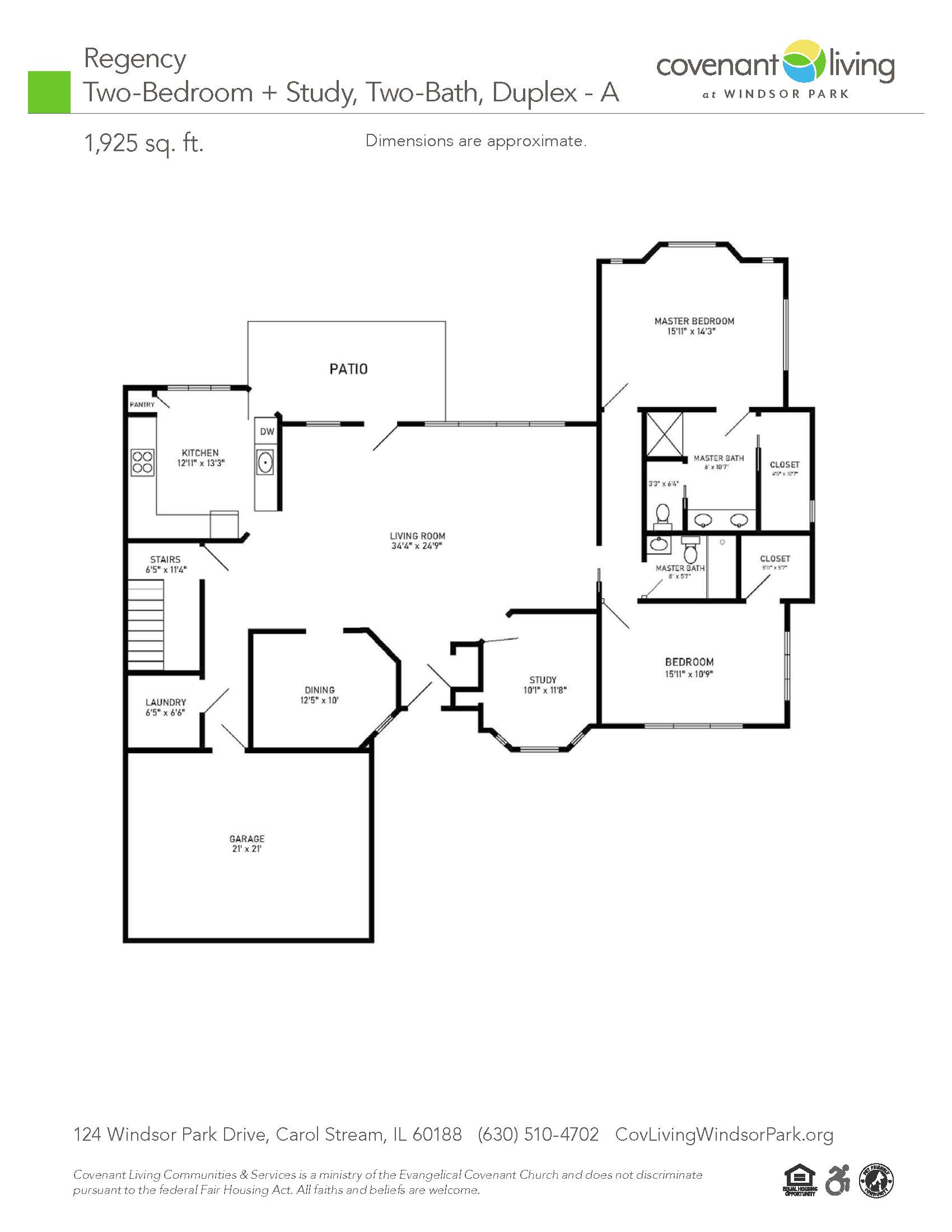 Regency 2 bed 2 bath floor plan