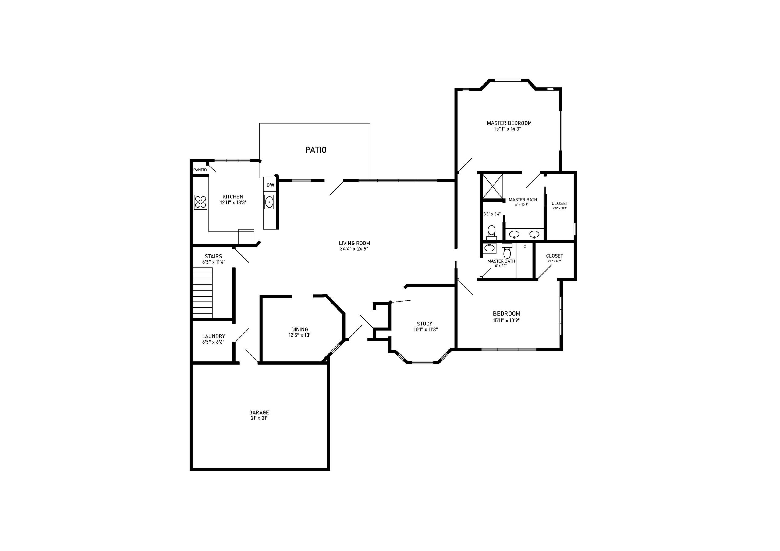 Regency 2 bed 2 bath floor plan