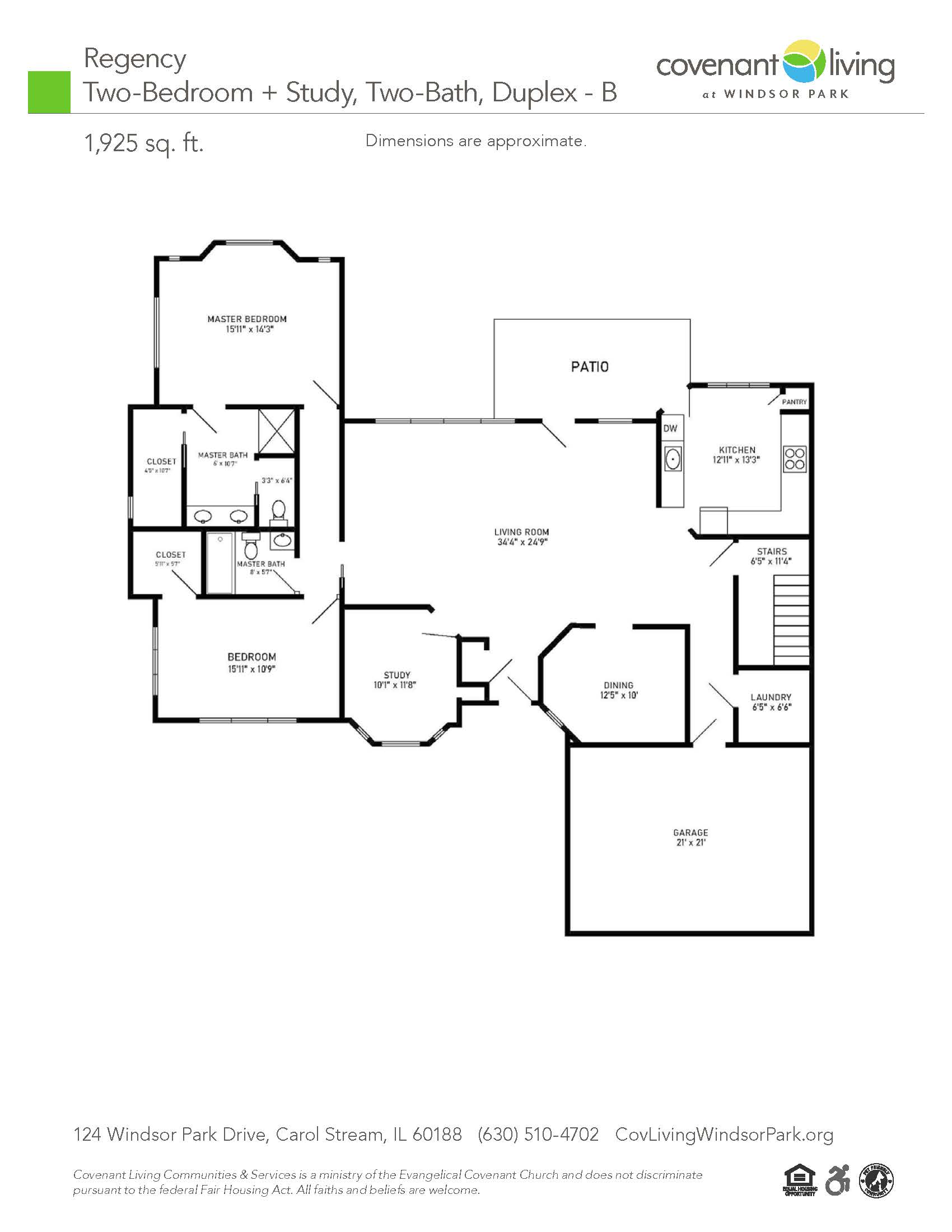 Regency 2 bed 2 bath floor plan